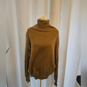 Club Room Warm Brown 2 Ply Cashmere  Turtleneck Sweater Lagd